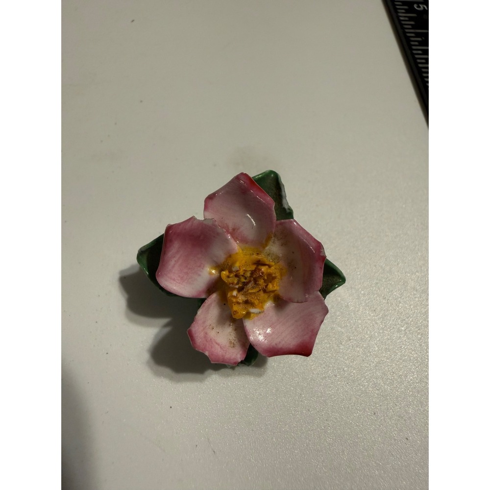 Coalport China Pink Flower Brooch Vintage Bone China Made in England Floral Pin
